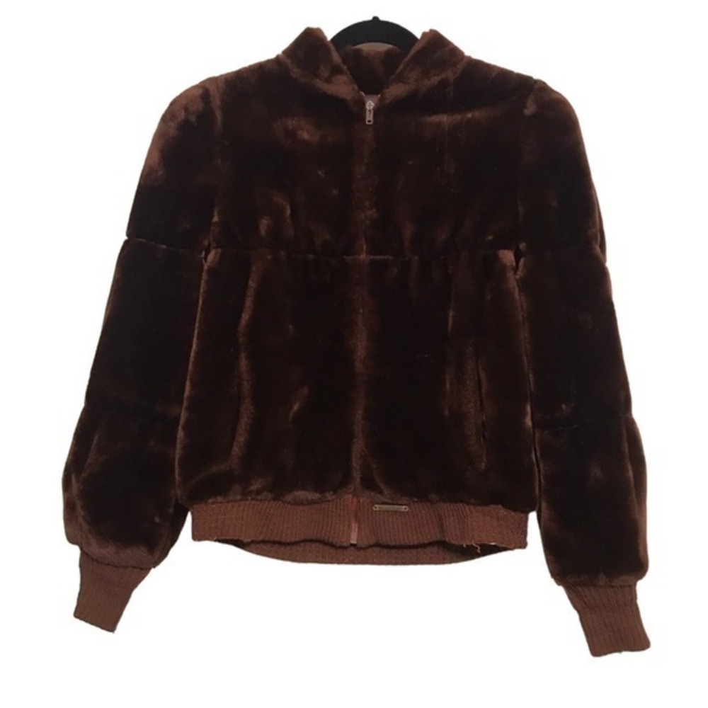 1970s Vintage Jordache Faux Fur Bomber Jacket